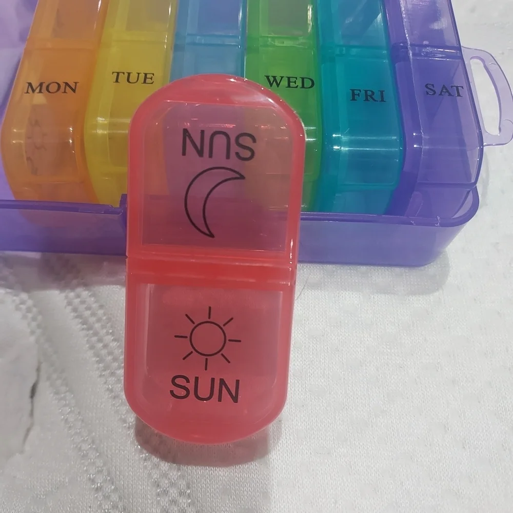 Source Unknown Multicolor Weekly Pill Organizer